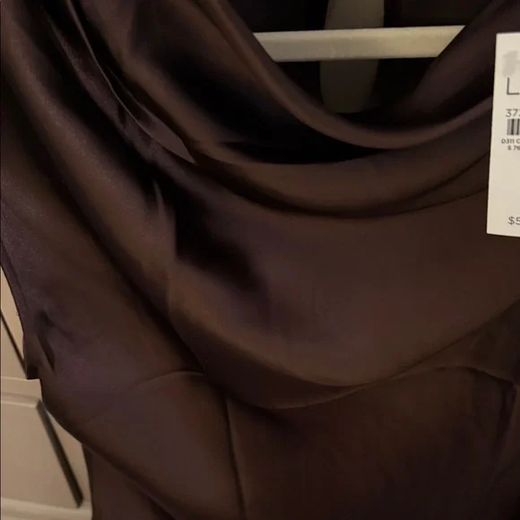 Elegant Loft Brown Satin Top - Picture 4 of 6
